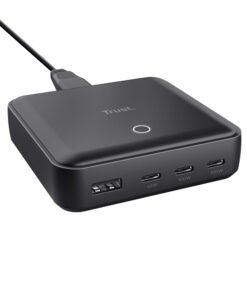 TRUST Chargeur de bureau universel MAXO USB-C 100 watts Apple PC… 4 ports - Noire
