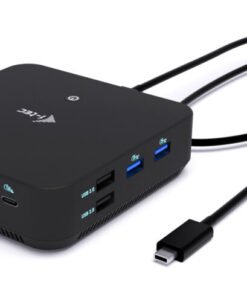Alternative view of I-TEC USB-C DS 2 x HDMI 1x DP 1x GLAN 1x USB-C 3.2 3x USB-A 3.2 2x USB 2.0 1x 3.5mm Audio/Mic 1x 100W USB-C Power Delivery