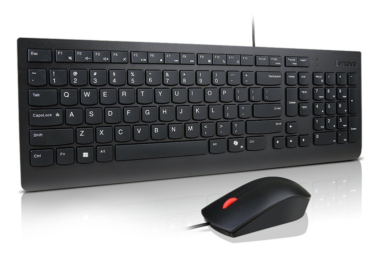 LENOVO Essential Wired Combo - Ensemble clavier et souris - USB - AZERTY - Français - noir - ThinkRed – Image 2