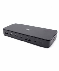 Alternative view of I-TEC Thunderbolt 4 2x Display Dock Generation 3 7x USB + thereof 1x TB4 2.5GLAN PD 92W 1m TB4 Cable SD/TF cardreader 3.5 mm Audio