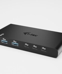 Alternative view of I-TEC KVM Docking Station HDMI for 2 hosts 1x HDMI 3xUSB-C 3.2 Gen1 2x USB-A 3.2 Gen 1 1x 3.5mm Audio/Mic Power Delivery 2x 100W