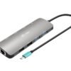 I-TEC USB-C Metal Nano Dock 2x HDMI 1x GLAN 2x USB 3.2 2x USB2.0 1x USB-C 3.2 Gen.1 Data 1x USB-C 100W PD Sans Alimentation