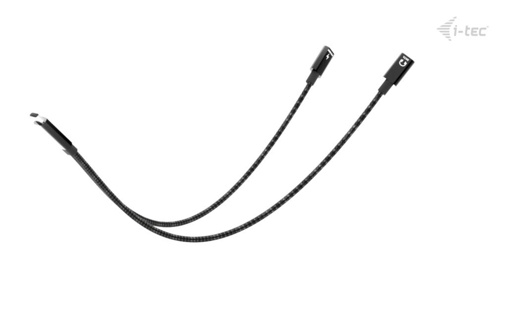 I-TEC USB-C Cable Splitter Audio/Data 1x USB-C PD input 100W 1x USB-C 2.0 for audio/mic or data 480Mbps Power Delivery 100W – Image 3