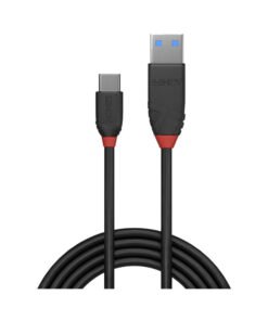LINDY 1m USB 3.2 Type A to C Cable 3A Black Line – Image 3