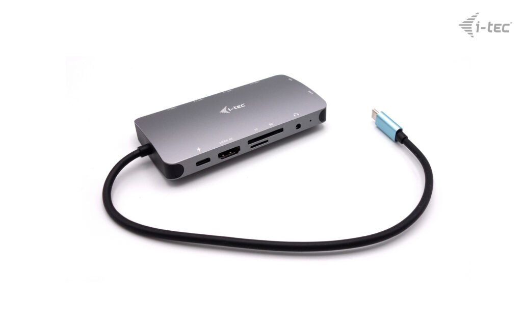 I-TEC USB-C Metal Nano Dock 1xHDMI 1xVGA 1xSD,1xmicroSD Cardreader 1xGLAN 3xUSB 3.1 1xUSB-C Data 1xUSB-C PD Sans Alimentation – Image 3