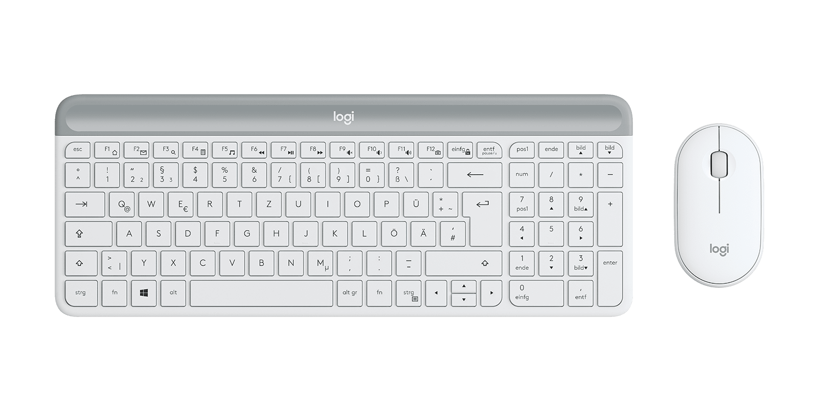 LOGITECH Slim Wireless Keyboard and Mouse Combo MK470 OFFWHITE (FR)
