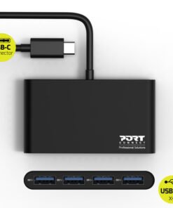 Alternative view of PORT DESIGNS PORT USB HUB 4 PORTS TYPE C